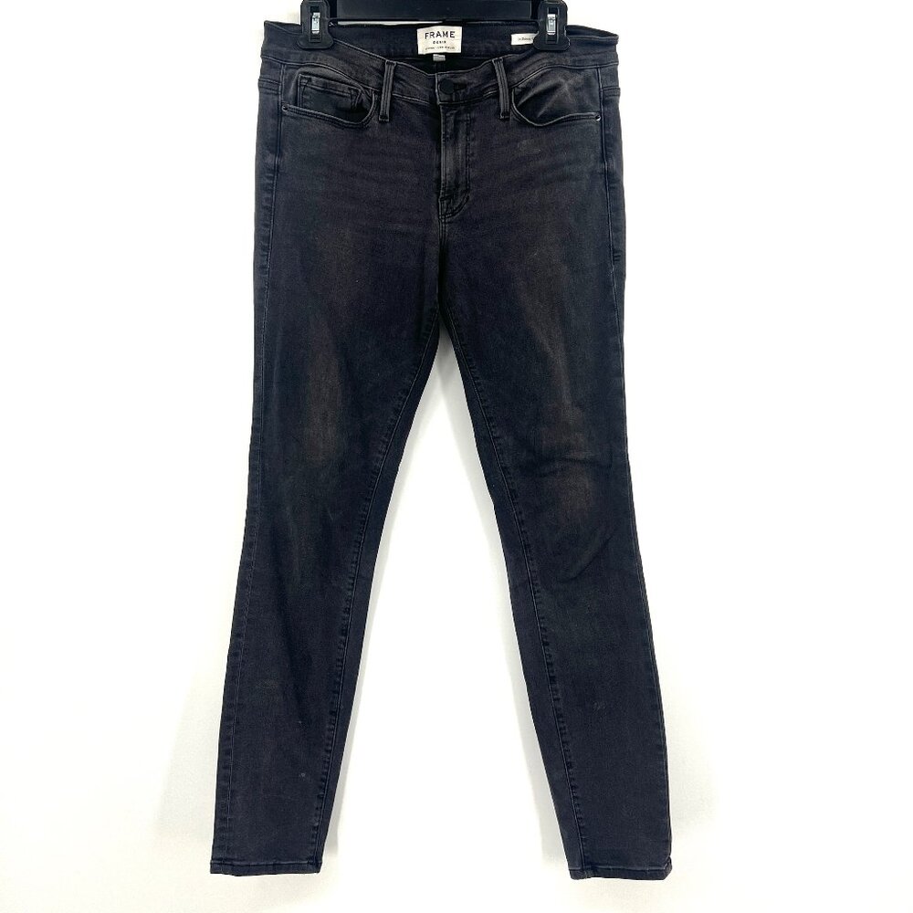 Frame Denim Le Skinny de Jeanne Black Washed Skinny Jeans Women's 30